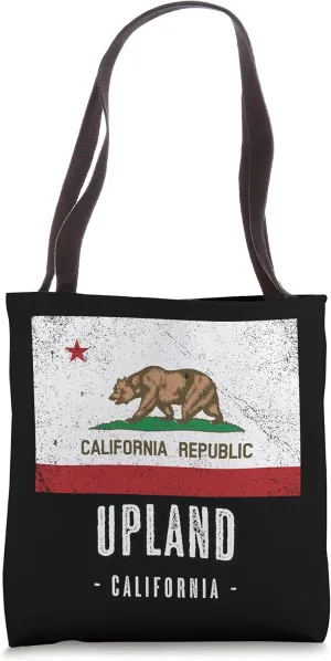 UPLAND - California | Cali City Souvenir - CA Flag Top Tote Bag