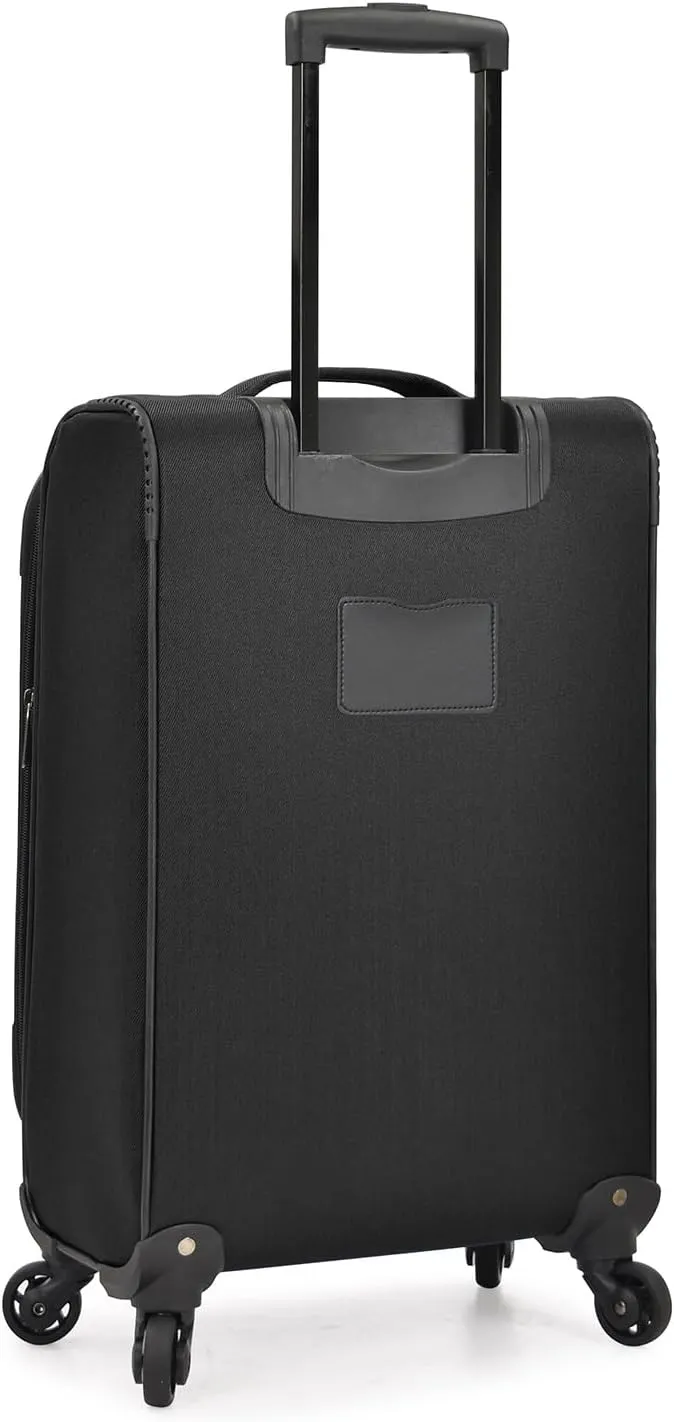 U.S. Traveler Aviron Bay Expandable Softside Luggage with Spinner Wheels, Black, Carry-on 22-Inch
