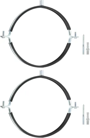 uxcell 2 Pcs Adjustable Pipe Bracket Clamp, 8"(203mm) Wall Ceiling Mount Split Ring Pipe Hanger Galvanized Iron Pipe Strap Support with Screw & Expansion Tube for Pipe Tube