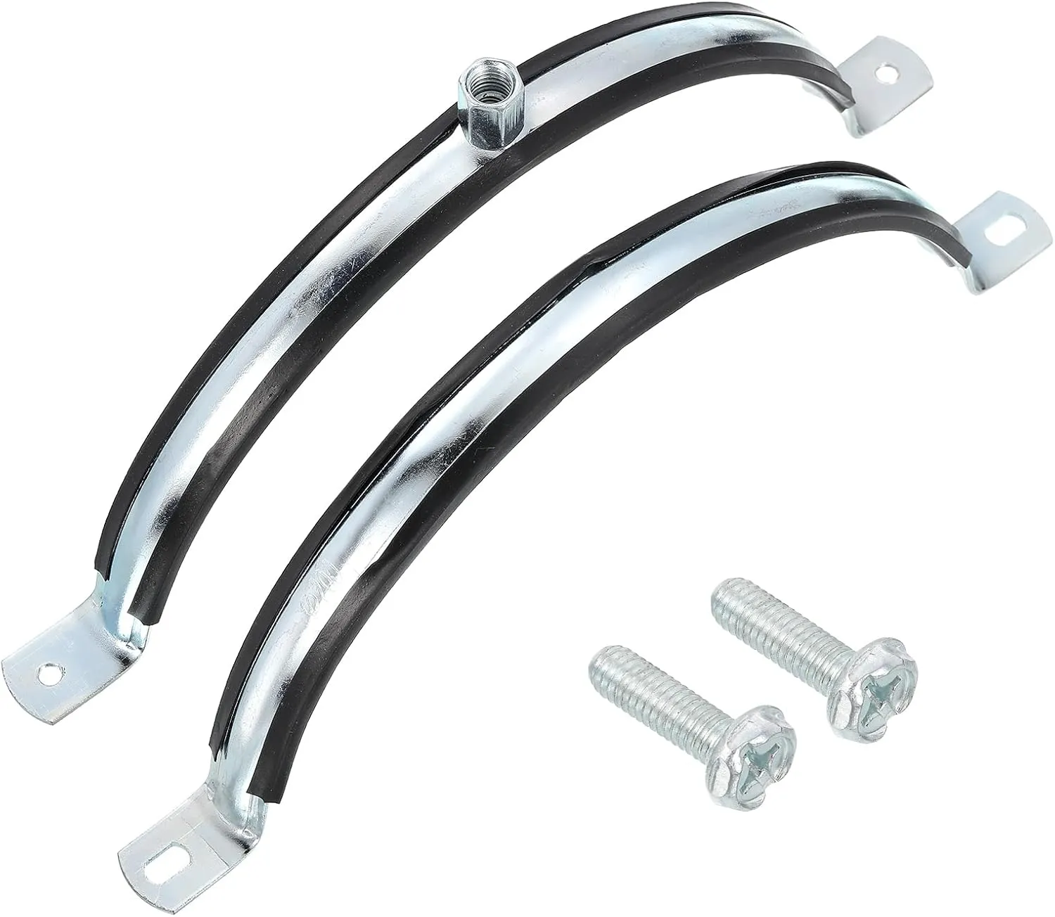 uxcell 2 Pcs Adjustable Pipe Bracket Clamp, 8"(203mm) Wall Ceiling Mount Split Ring Pipe Hanger Galvanized Iron Pipe Strap Support with Screw & Expansion Tube for Pipe Tube