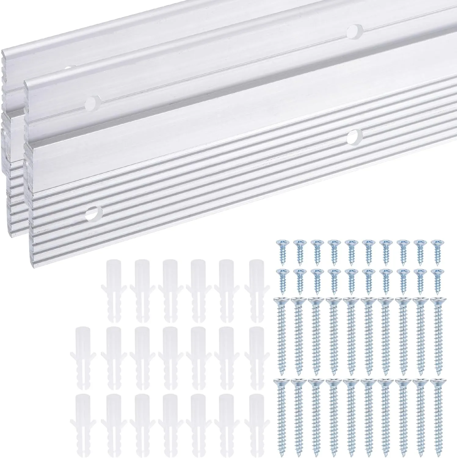 uxcell French Cleat Picture Hanger 41 Inch, 2 Pairs Aluminum Z Clip Supports 160lbs, Interlocking Wall Mounting Bracket, to Hang Mirrors, Panels, Shelves, Headboards, Art Frames