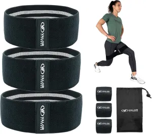 Valor Fitness Hip Bands - Fabric Resistance Glute Training Set, 3- Tension Level for Leg and Hip Mobility -Travel Bag Included