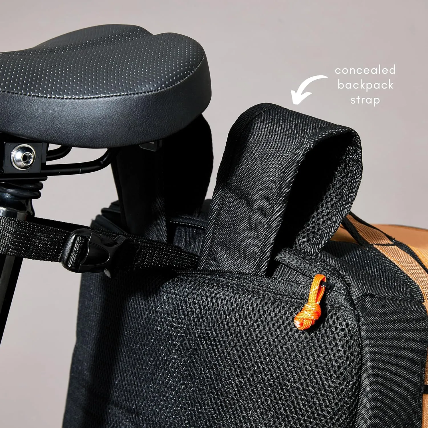 Vincita Voyage B.D.R. Bag For Folding Bike – Backpack, Duffle, Rack Bag Combo with KLICKfix UniKlip 2.0 37L | Water-Resistant, Versatile Design. (Black)