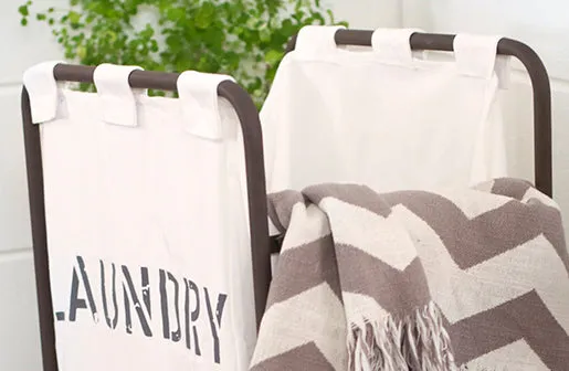 Vintage Canvas Foldable Laundry Cart