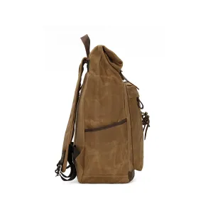 Vintage Roll Top Canvas Backpack for Travel and Outdoor Use