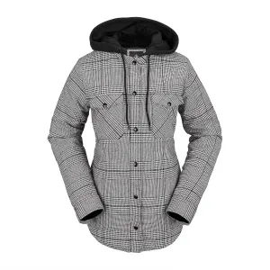 Volcom Women's Insulated Flannel Hooded Snowboard Ski Shirt Jacket