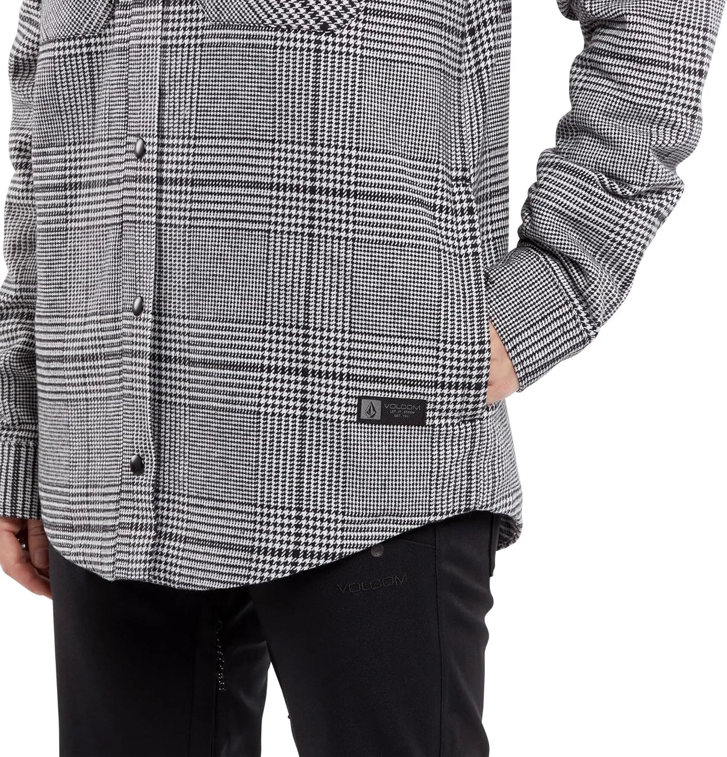 Volcom Women's Insulated Flannel Hooded Snowboard Ski Shirt Jacket