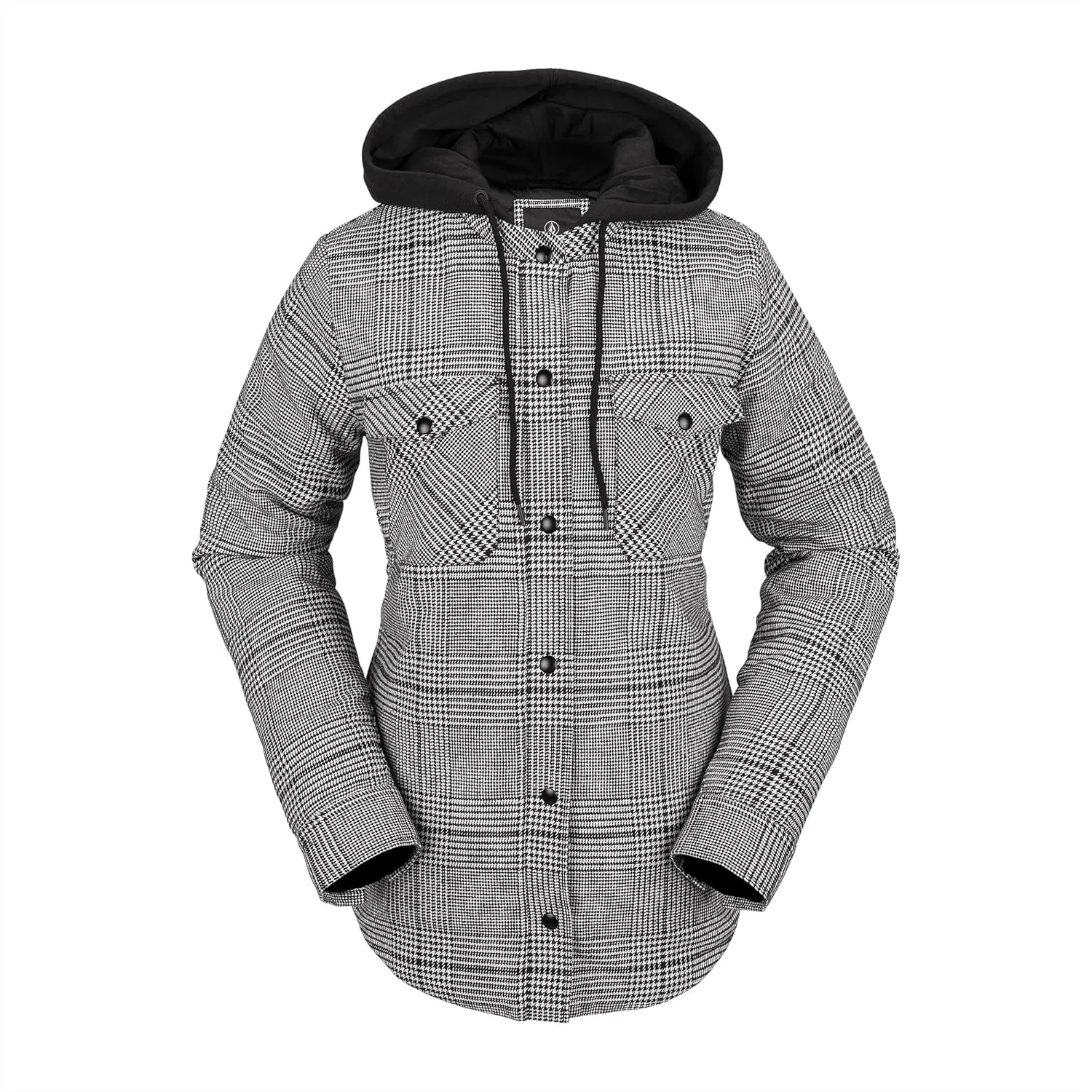 Volcom Women's Insulated Flannel Hooded Snowboard Ski Shirt Jacket