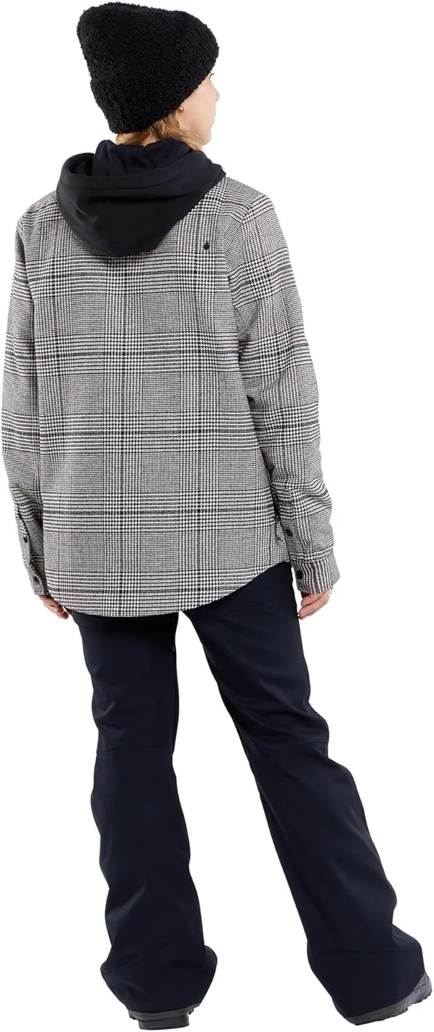 Volcom Women's Insulated Flannel Hooded Snowboard Ski Shirt Jacket
