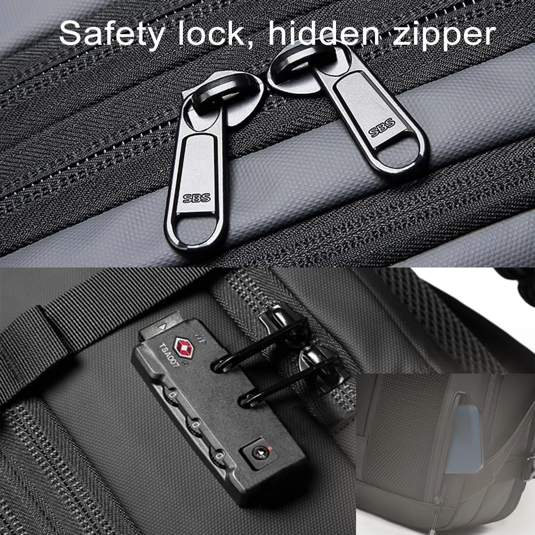 Voyagevac Vacuum Backpack for Travel, Air Travel Bag 2nd Gen, Anti-Theft and Wear-Resistant, Large Capacity (Black, With air pump)