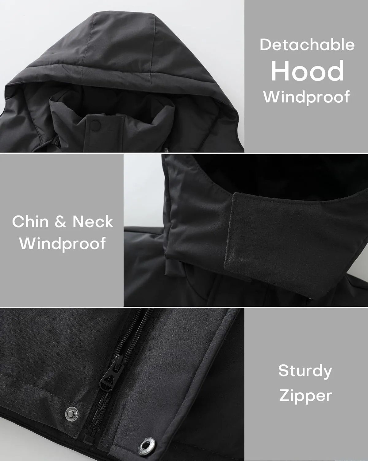 Wantdo Boy's Waterproof Ski Jacket Fleece Snowboarding Jackets Warm Thick Winter Coat Hooded Raincoats