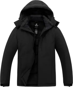 wantdo Men's Mountain Waterproof Ski Jacket Windproof Rain Jacket Winter Warm Snow Coat
