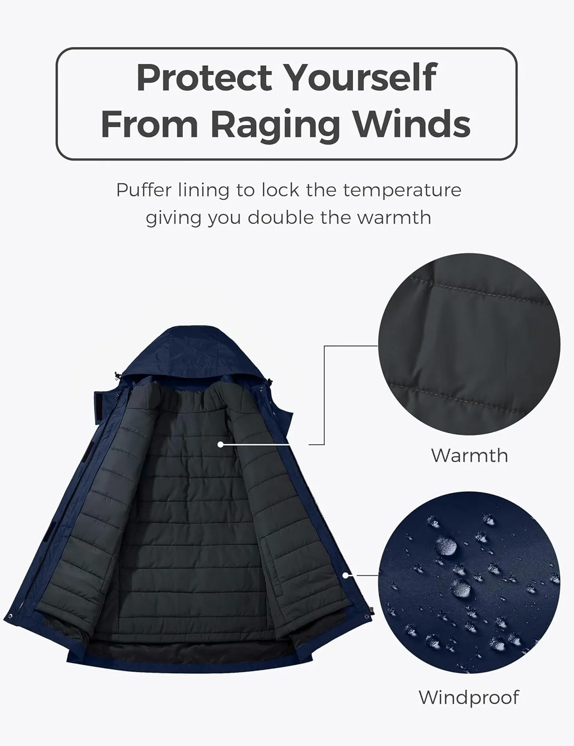 wantdo Women's 3 in 1 Waterproof Ski Jacket Mountain Snowboarding Jacket Winter Snow Coat