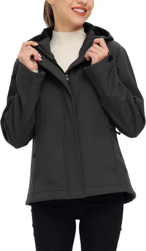 wantdo Women's Fleece Lined Jacket Softshell Jacket Lightweight Insulated Jacket