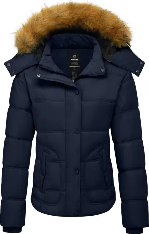 wantdo Women's Hooded Winter Coat Thicken Quilted Puffer Jacket Warm Parka