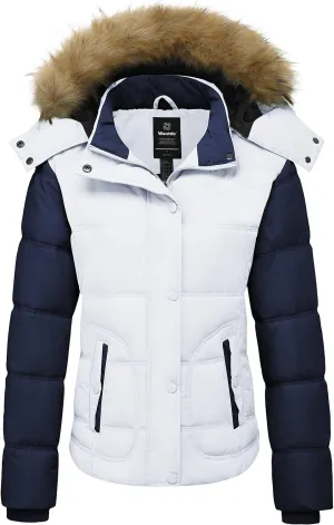wantdo Women's Hooded Winter Coat Thicken Quilted Puffer Jacket Warm Parka