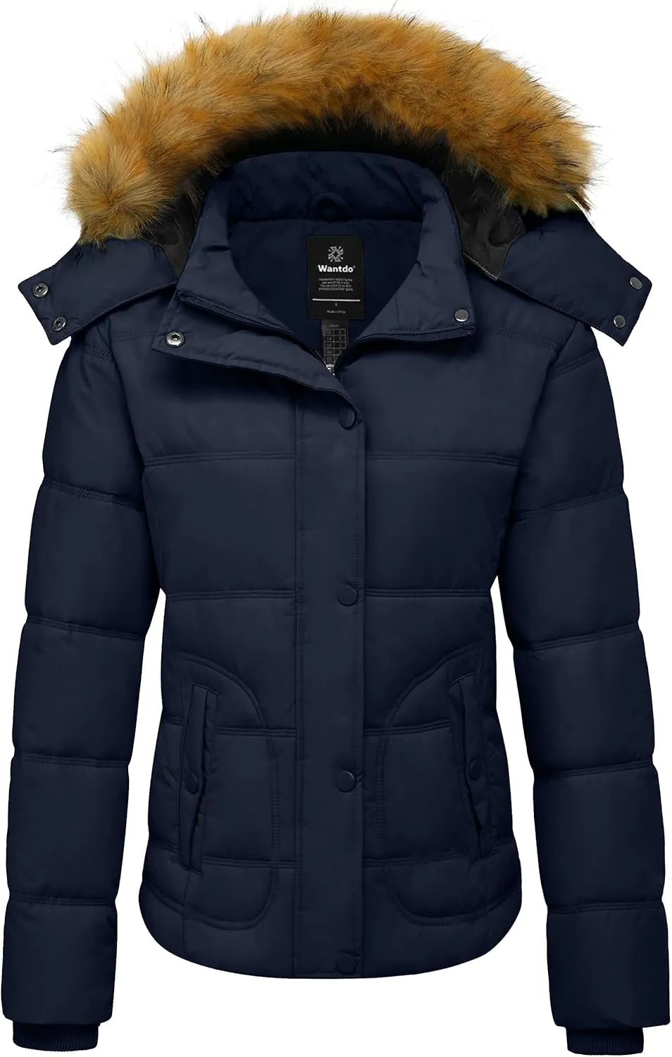 wantdo Women's Hooded Winter Coat Thicken Quilted Puffer Jacket Warm Parka