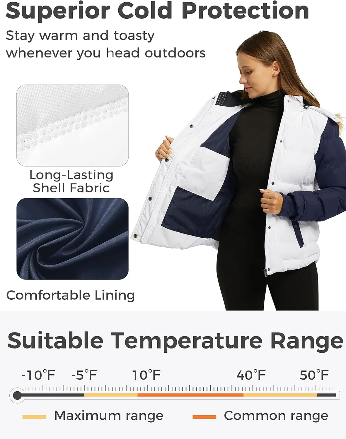wantdo Women's Hooded Winter Coat Thicken Quilted Puffer Jacket Warm Parka