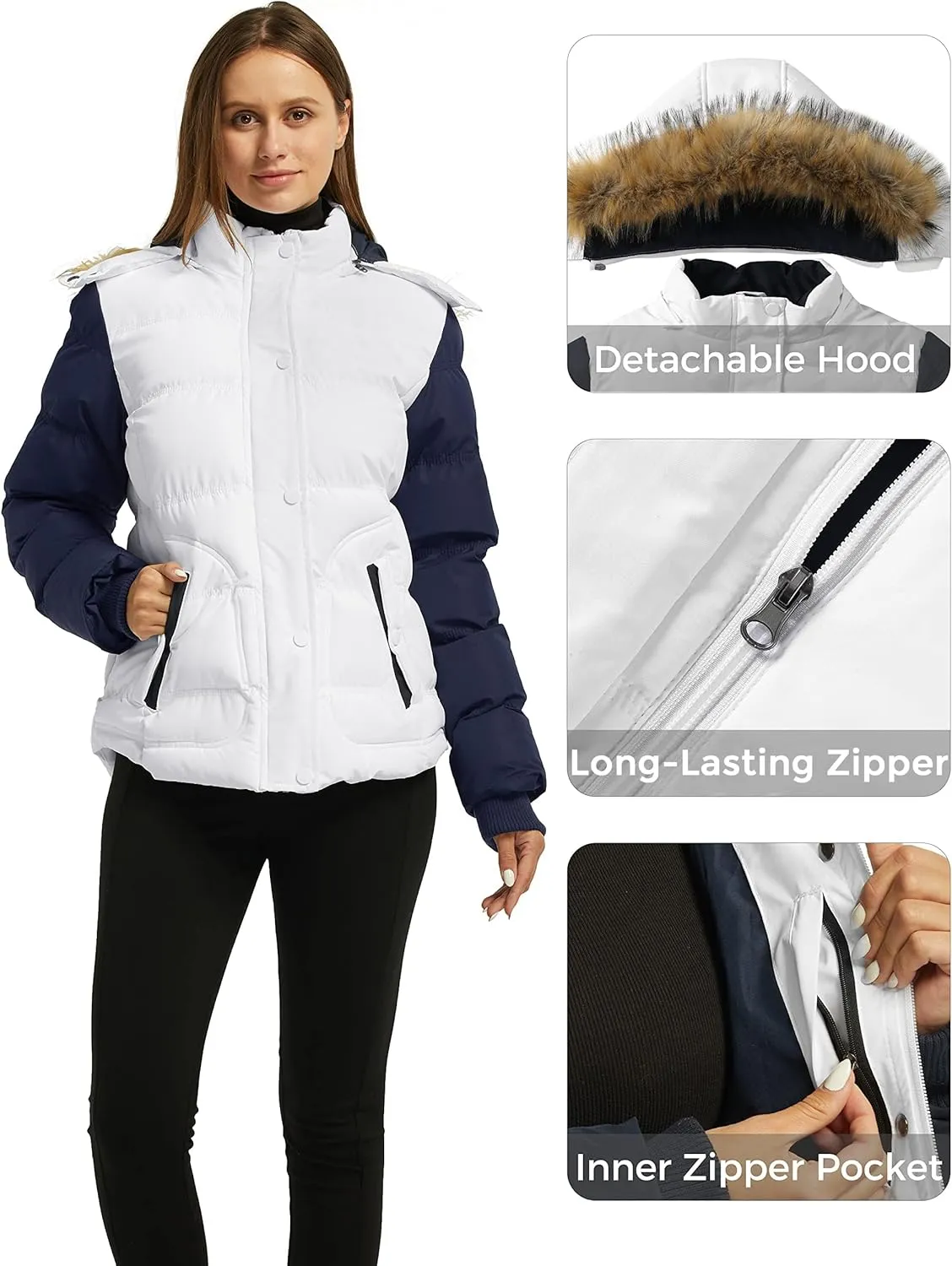 wantdo Women's Hooded Winter Coat Thicken Quilted Puffer Jacket Warm Parka