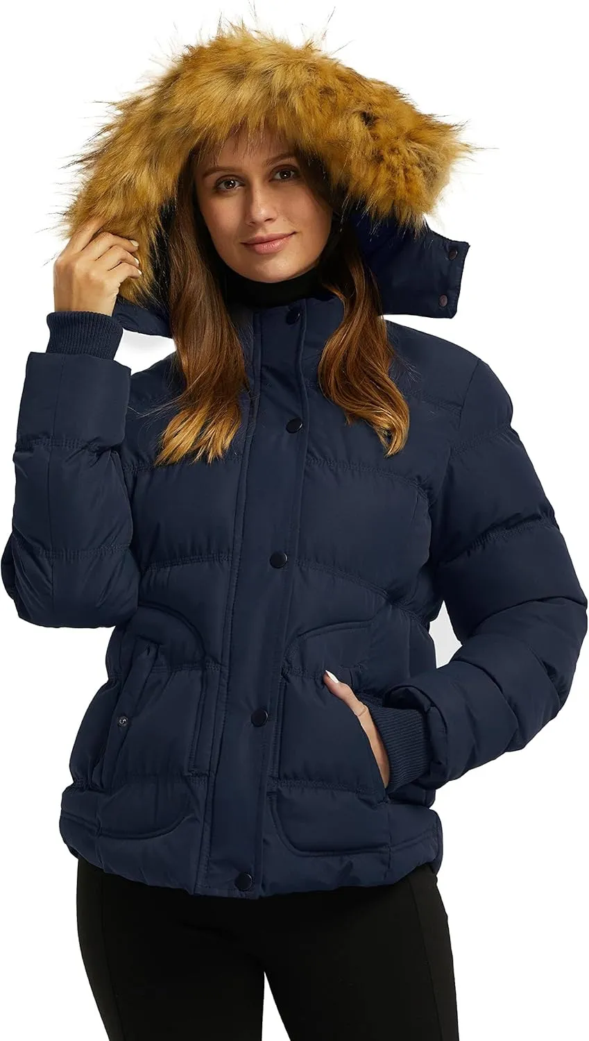 wantdo Women's Hooded Winter Coat Thicken Quilted Puffer Jacket Warm Parka
