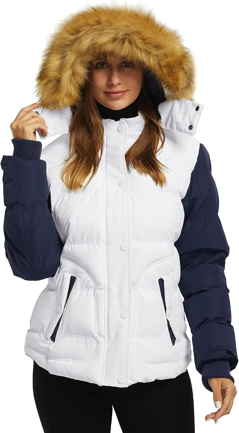 wantdo Women's Hooded Winter Coat Thicken Quilted Puffer Jacket Warm Parka