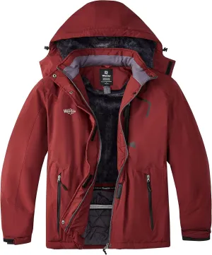 wantdo Women's Plus Size Waterproof Ski Jacket Winter Windproof Snow Mountain Warm Hooded Coat