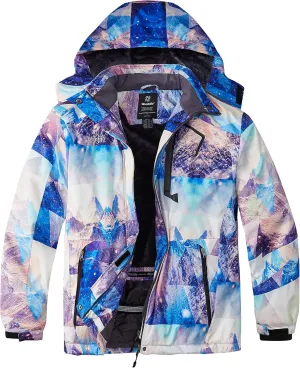 wantdo Women's Plus Size Waterproof Ski Jacket Winter Windproof Snow Mountain Warm Hooded Coat