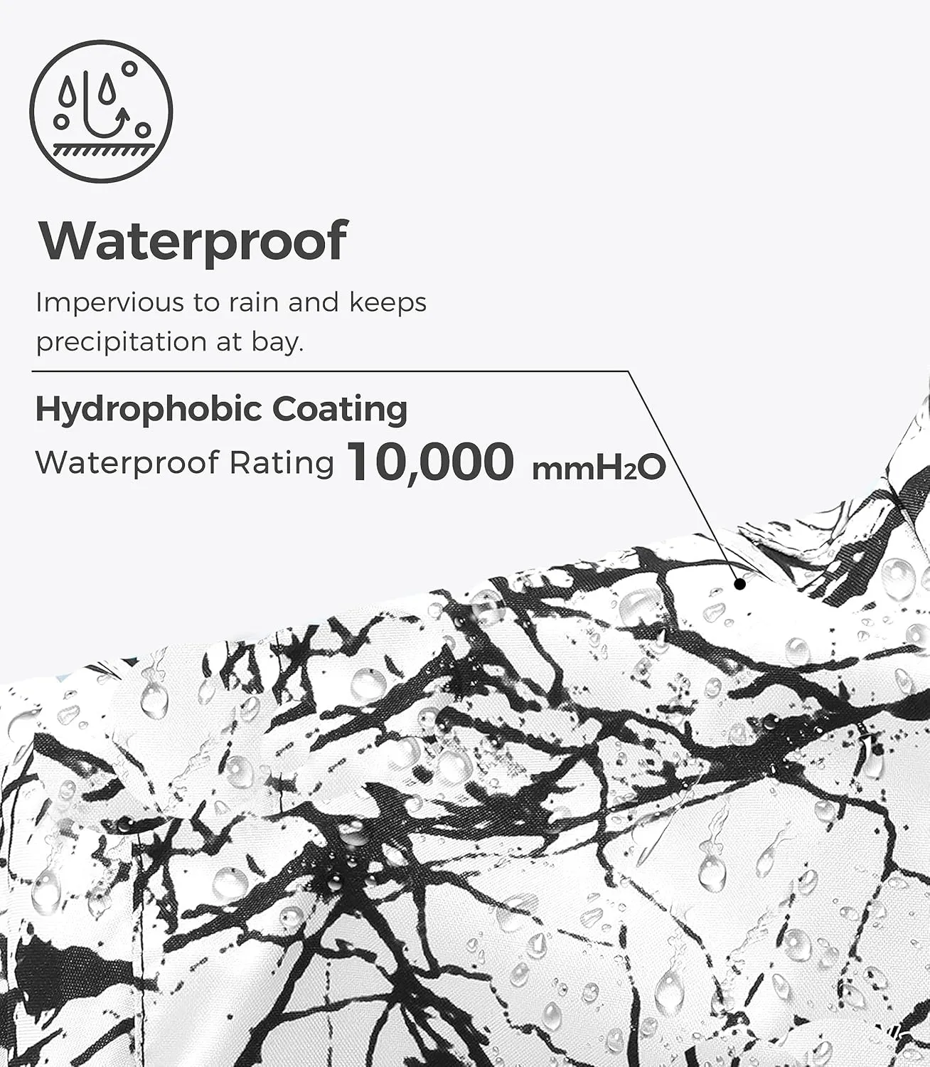 Wantdo Women's Waterproof Ski Jacket Colorful Printed Fully Taped Seams Rain Coat Warm Winter Parka