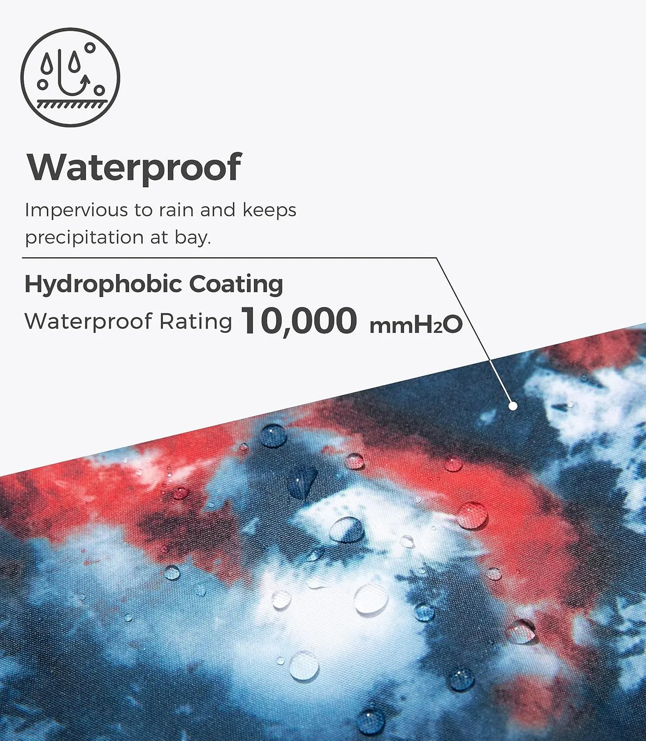 Wantdo Women's Waterproof Ski Jacket Colorful Printed Fully Taped Seams Rain Coat Warm Winter Parka