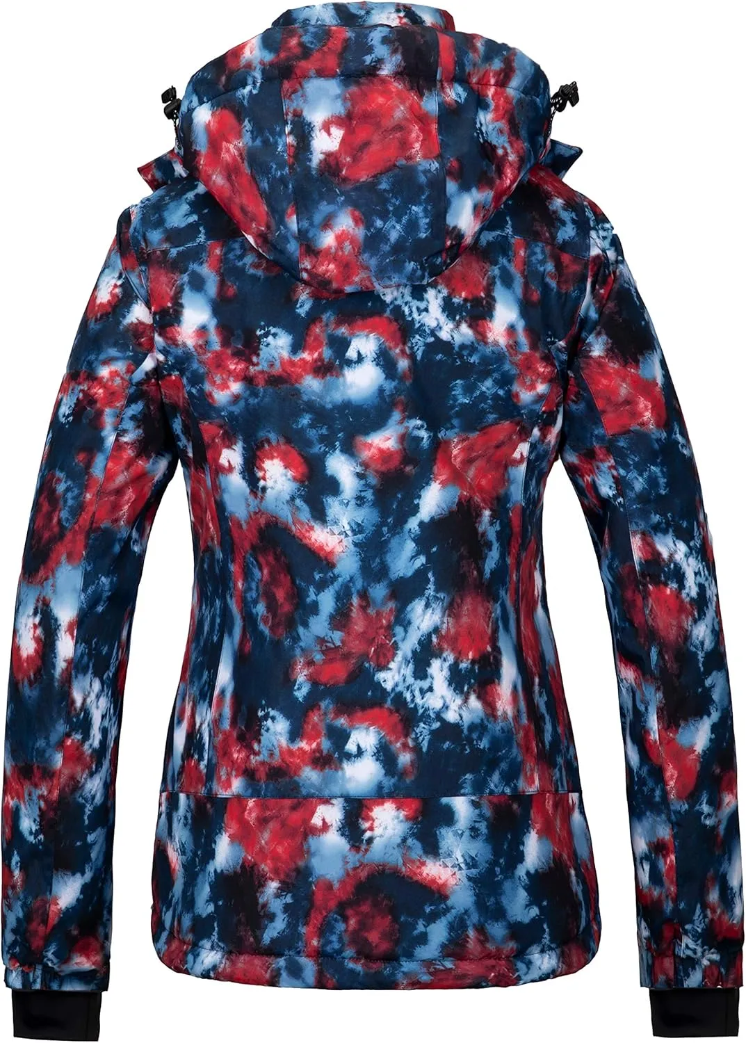 Wantdo Women's Waterproof Ski Jacket Colorful Printed Fully Taped Seams Rain Coat Warm Winter Parka