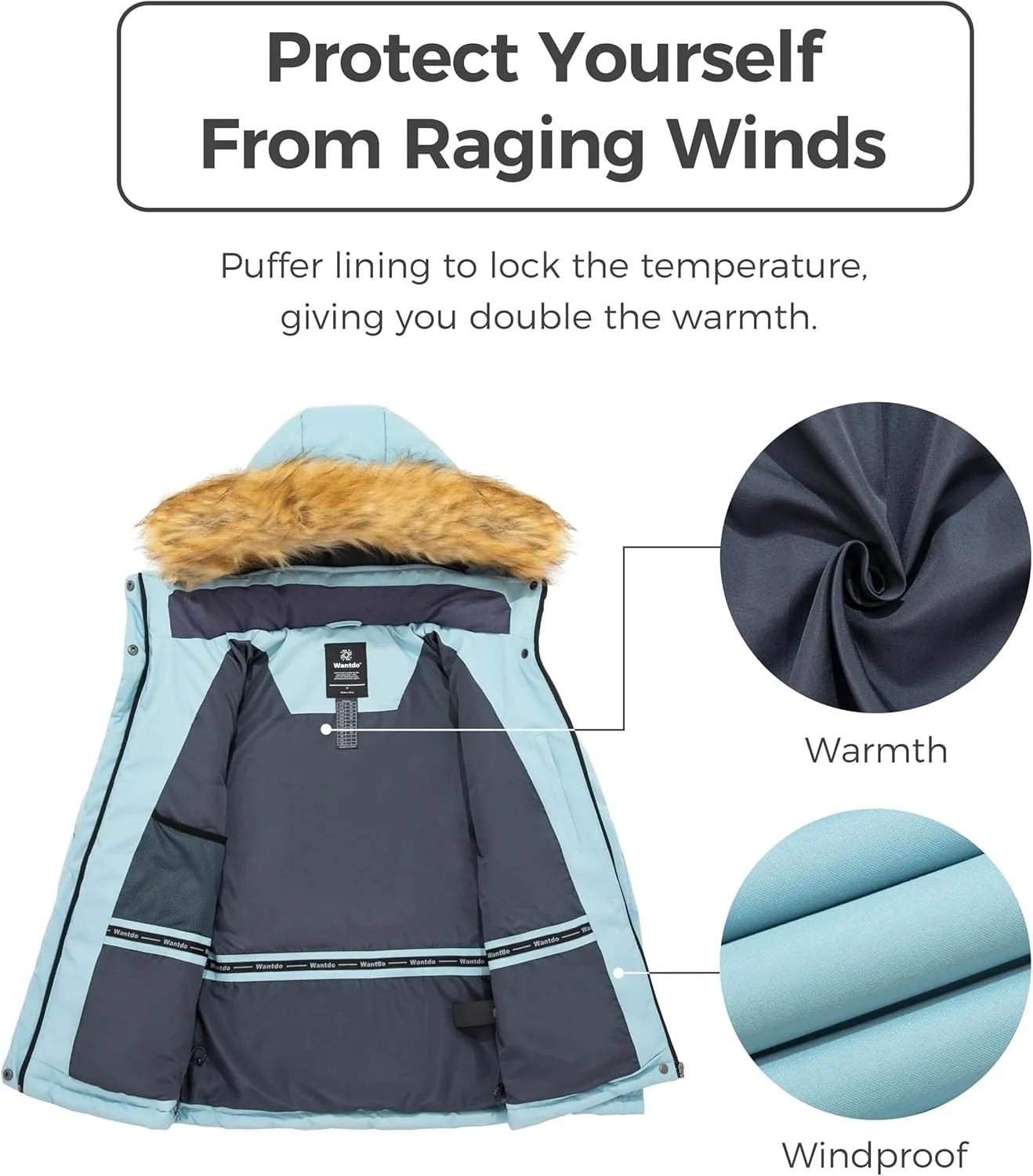 wantdo Women's Waterproof Ski Jacket Hooded Snow Coat Mountain Winter Parka Snowboarding Jackets