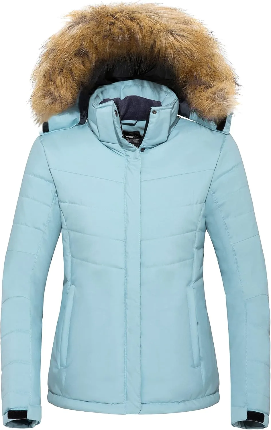 wantdo Women's Waterproof Ski Jacket Hooded Snow Coat Mountain Winter Parka Snowboarding Jackets