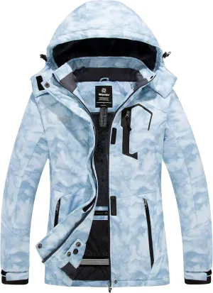 wantdo Women's Waterproof Ski Jacket Mountain Windproof Rain Jacket Winter Warm Snow Coat
