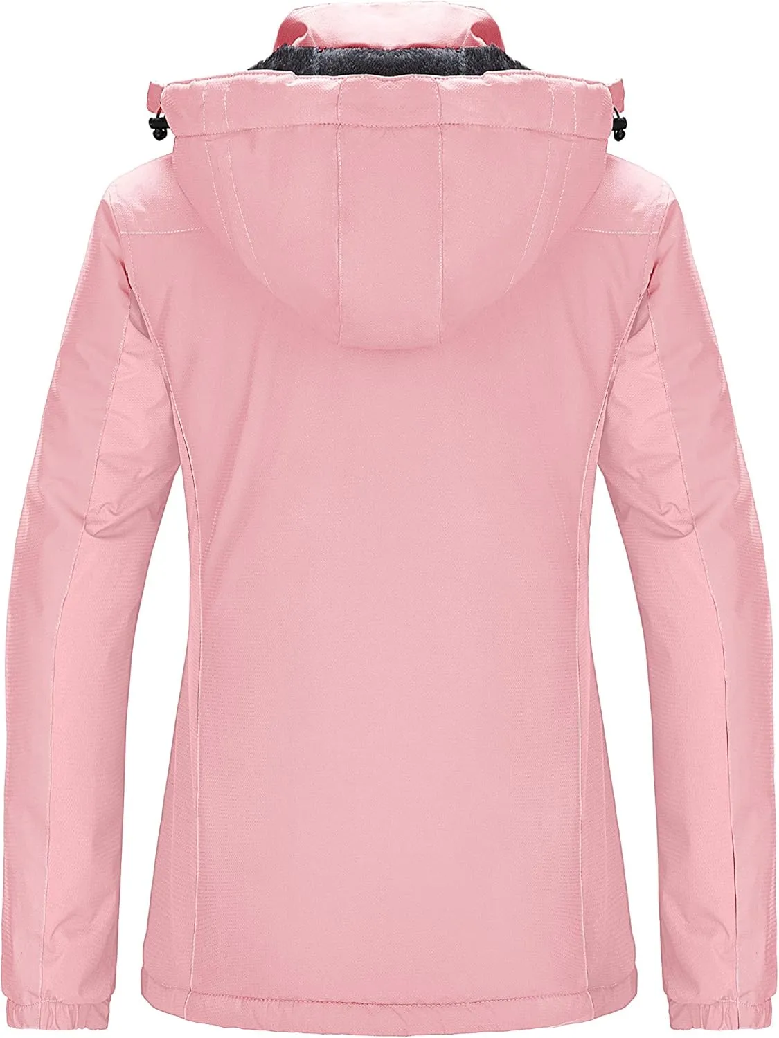 Wantdo Women's Waterproof Ski Jacket Warm Winter Coats Windproof Fleece Rain Jackets Outdoor Outwear