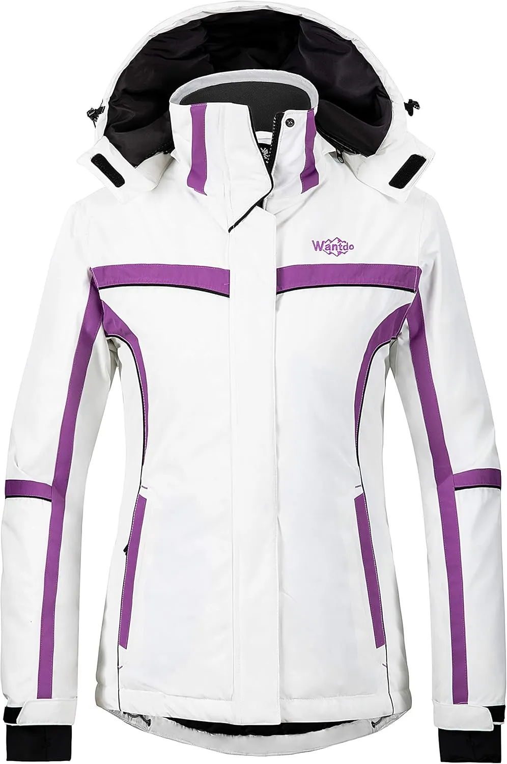 wantdo Women's Waterproof Ski Jacket Warm Winter Snow Coat Windproof Snowboarding Jackets Insulated Parka