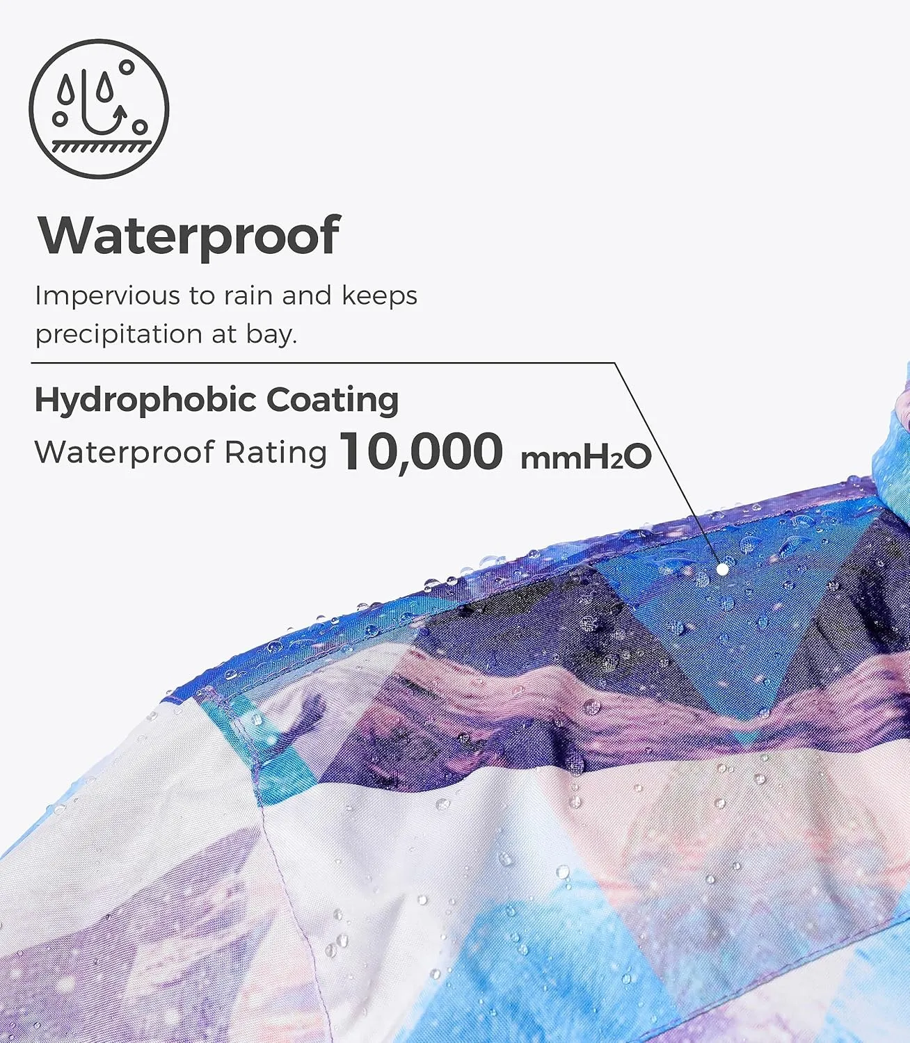 Wantdo Women's Waterproof Ski Jacket Windproof Print Fully Taped Seams Snow Coat Warm Winter Windbreaker