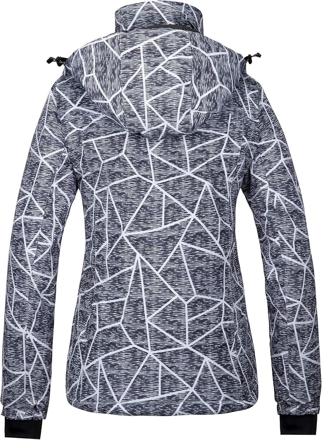 Wantdo Women's Waterproof Ski Jacket Windproof Print Fully Taped Seams Snow Coat Warm Winter Windbreaker