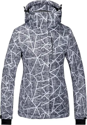 Wantdo Women's Waterproof Ski Jacket Windproof Print Fully Taped Seams Snow Coat Warm Winter Windbreaker