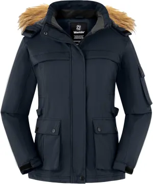 Wantdo Women's Waterproof Ski Jacket Windproof Winter Snow Coat Mountain Snowboarding Jackets Outdoor Fleece Parka