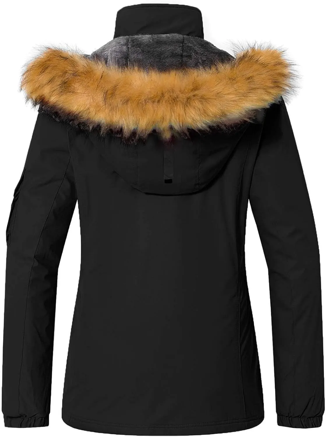 Wantdo Women's Waterproof Ski Jacket Windproof Winter Snow Coat Mountain Snowboarding Jackets Outdoor Fleece Parka