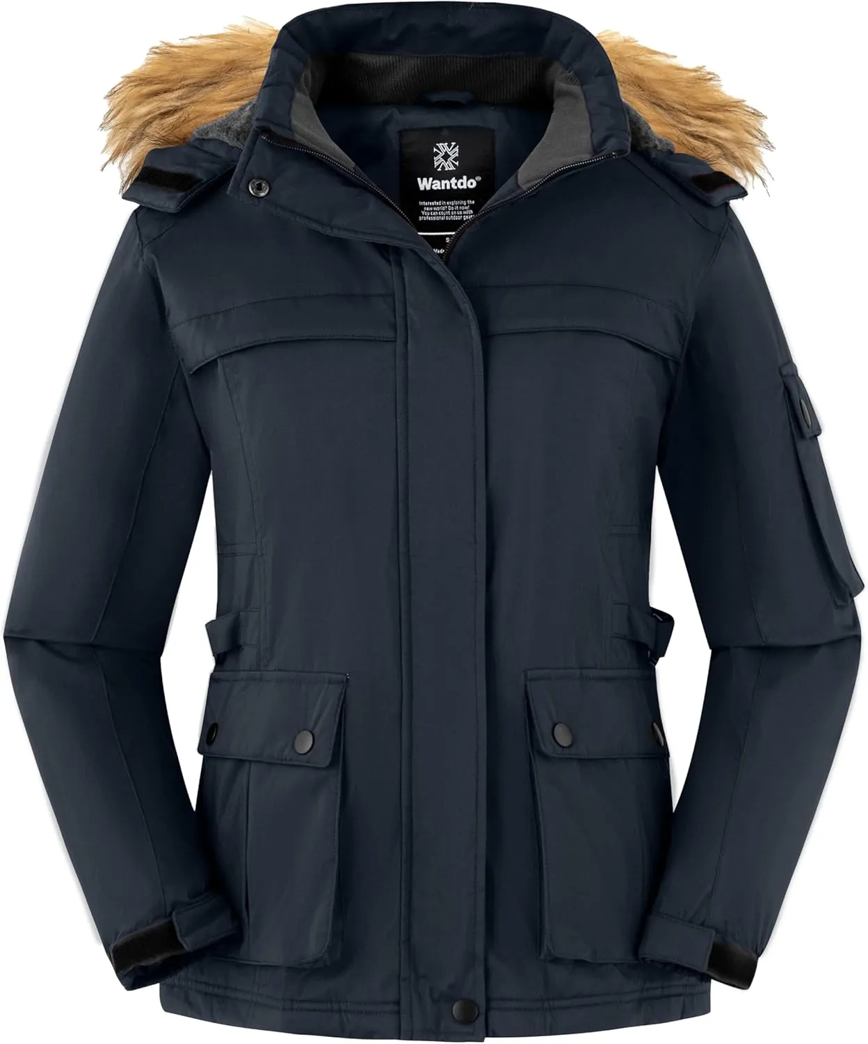 Wantdo Women's Waterproof Ski Jacket Windproof Winter Snow Coat Mountain Snowboarding Jackets Outdoor Fleece Parka