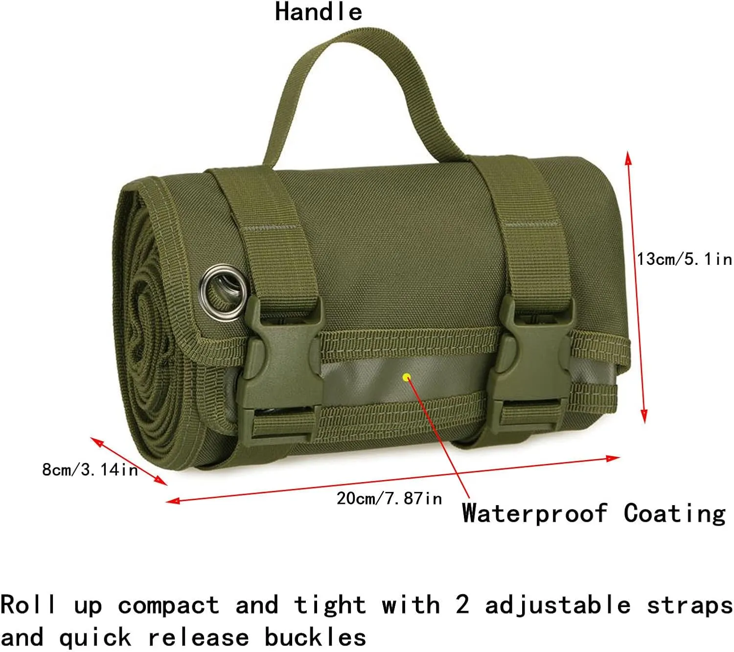 Water Resistance Shooting Gun Mat Non-Padded Non-Slip Shooter Range Pad Shooting Rest with Gun Rest Sand Bag and 4 Alloy Ground Nail