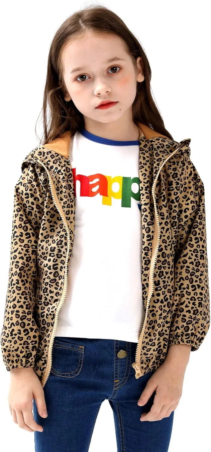 WELAKEN Lightweight Jacket for Girls Kids & Toddler II Girls' Print Water-Resistant Jacket