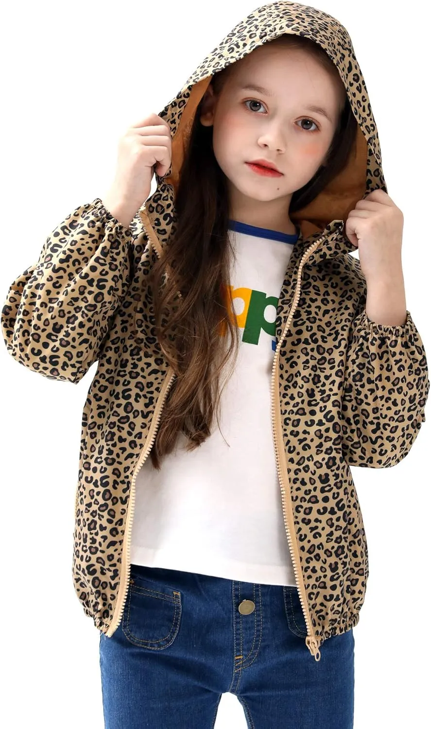 WELAKEN Lightweight Jacket for Girls Kids & Toddler II Girls' Print Water-Resistant Jacket