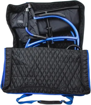 Wheelchair and Transport Chair Storage Bag-Cover for Car and Airplane Traveling, Black, Large