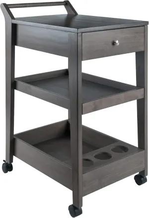 Winsome Wood Jeston Entertainment Cart, Oyster Gray