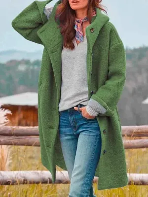 Winter coat in plain colors and with pockets