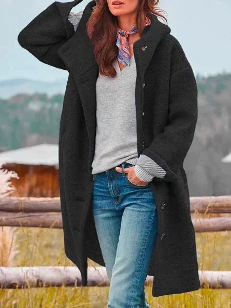 Winter coat in plain colors and with pockets
