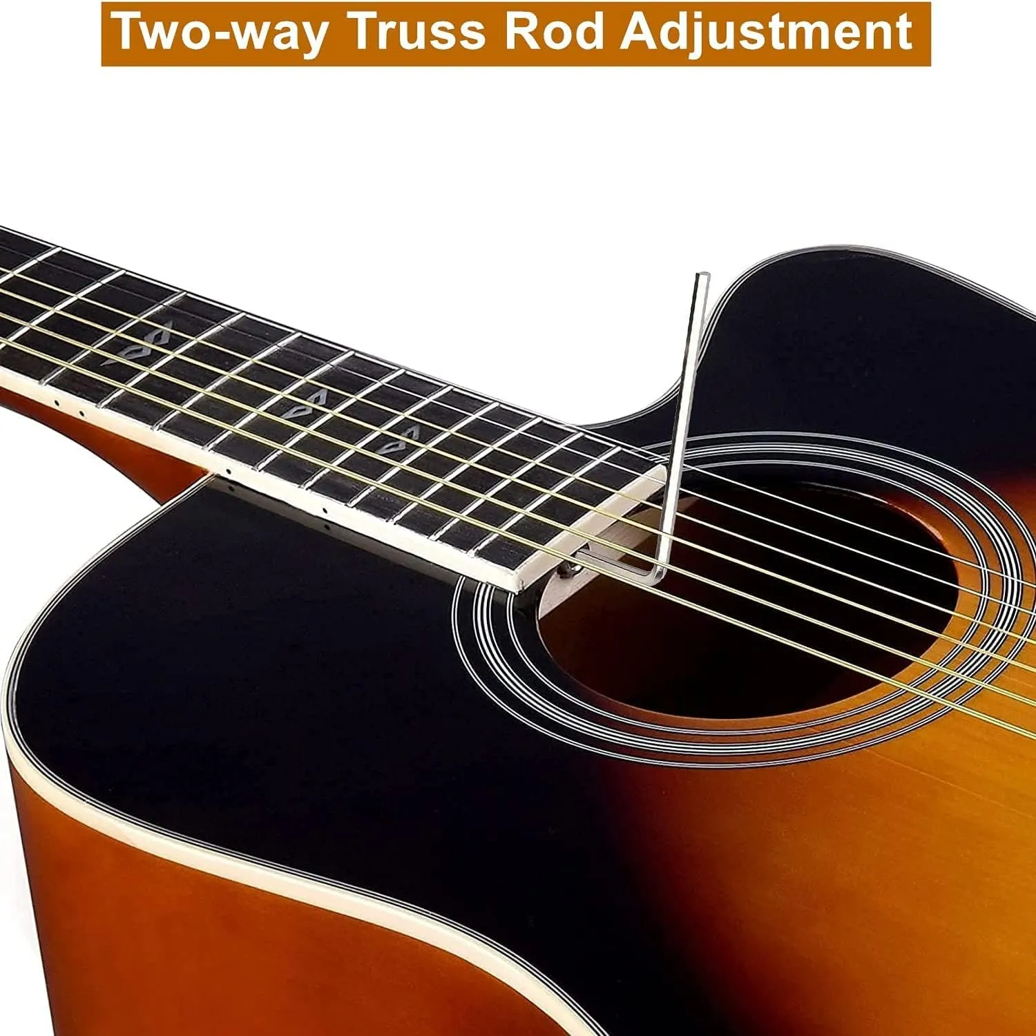WINZZ Spruce Acoustic Guitar Bundle for Adult Beginners Students with Advanced Kit 6 Steel-String, Right Hand, Sunburst, 41 Inches (AF168C-GSB-V)