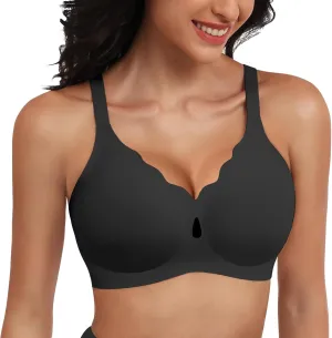 Wireless Bras for Women No Underwire Wave Push Up Seamless Full Coverage Bralettes Lift Everyday Bras